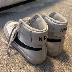 Nike Kids White and Black High-Top Sneakers